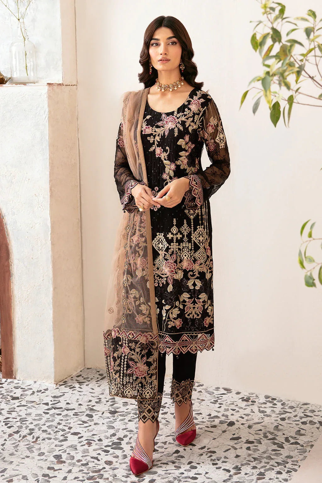 Ramsha | Rangoon Chiffon Collection 24 | D-1204 - Aqsa Fabrics