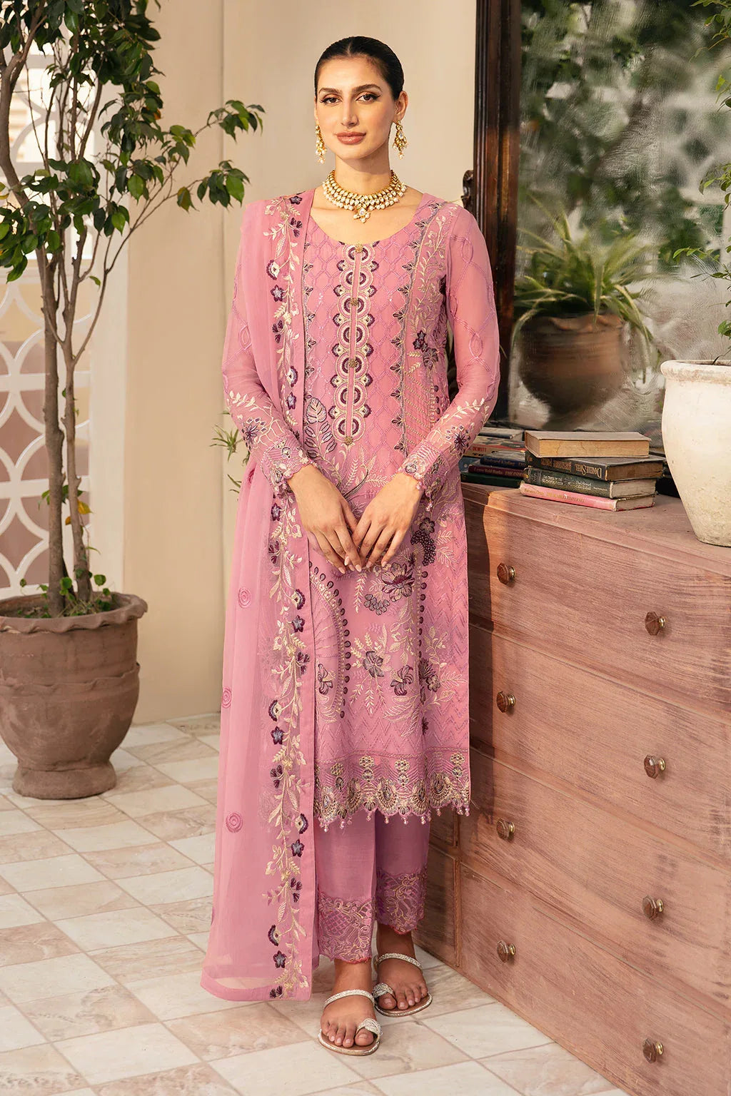 Ramsha | Chevron Chiffon Collection | A-909 - Aqsa Fabrics