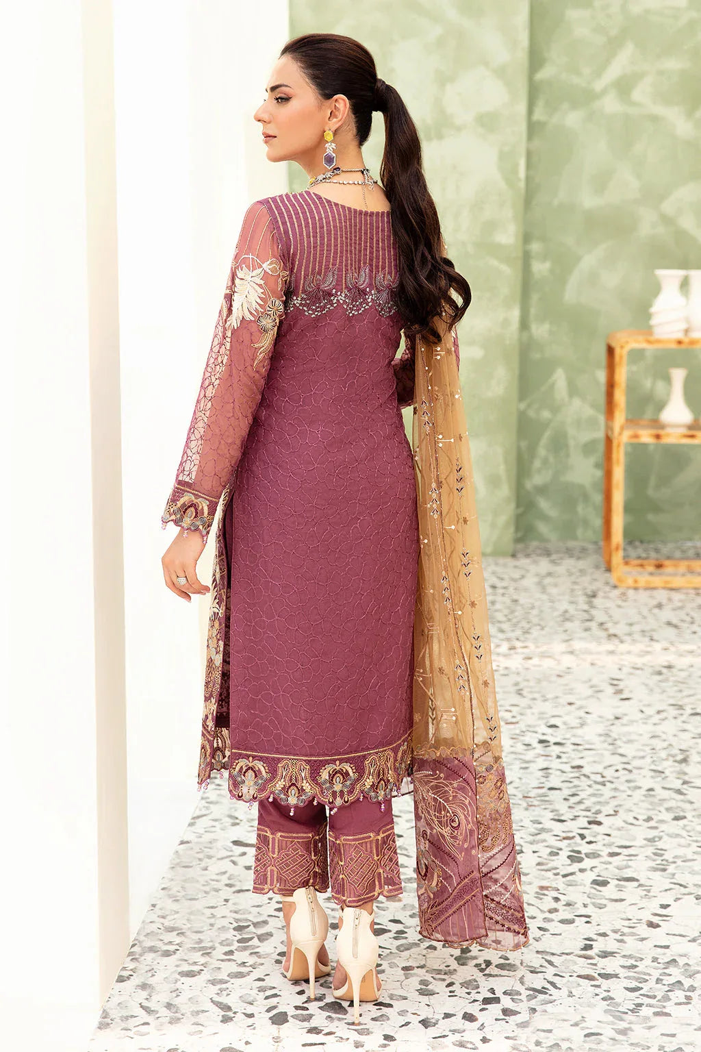 Ramsha | Minhal Organza Collection | M-910 - Aqsa Fabrics