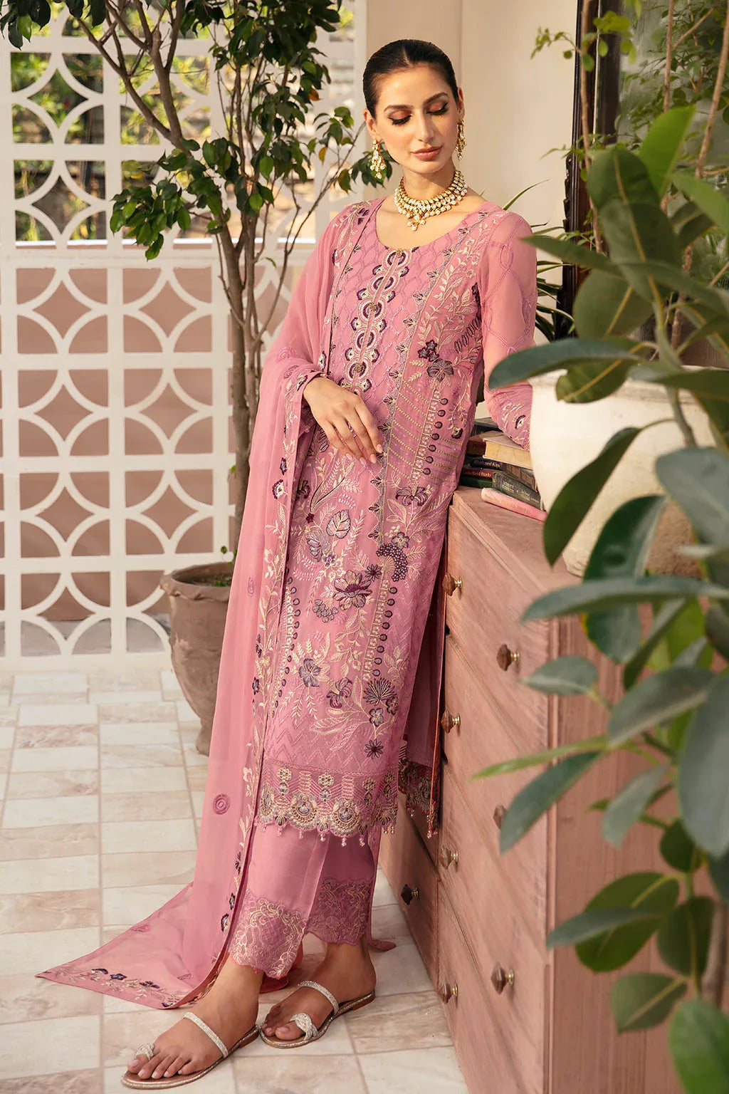 Ramsha | Chevron Chiffon Collection | A-909 - Aqsa Fabrics
