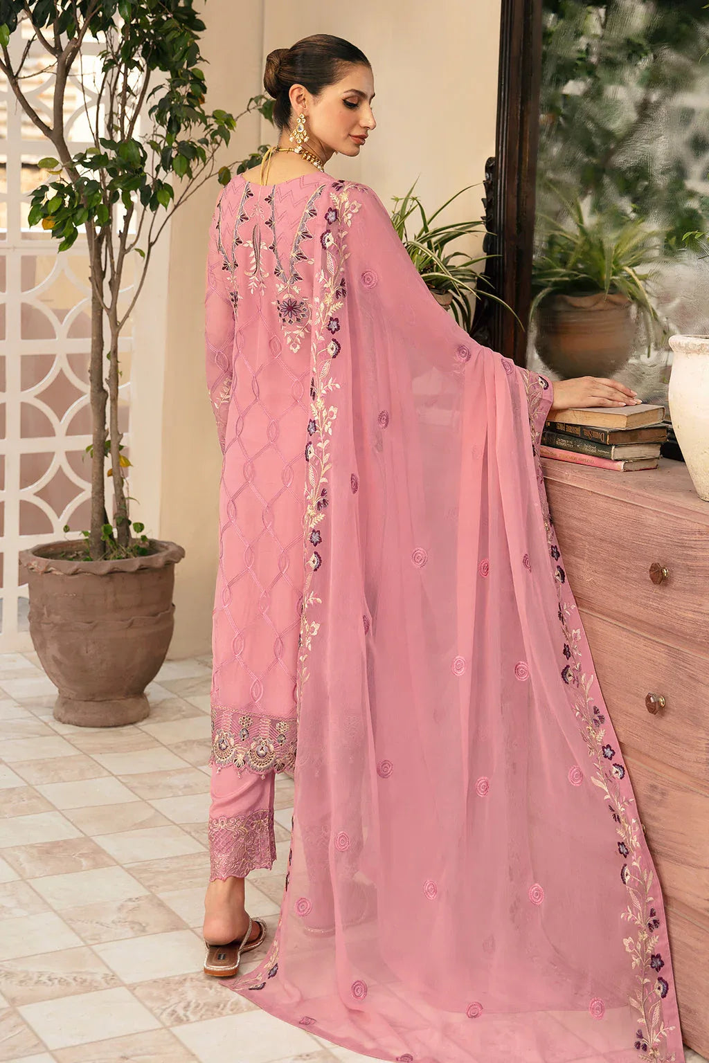 Ramsha | Chevron Chiffon Collection | A-909 - Aqsa Fabrics