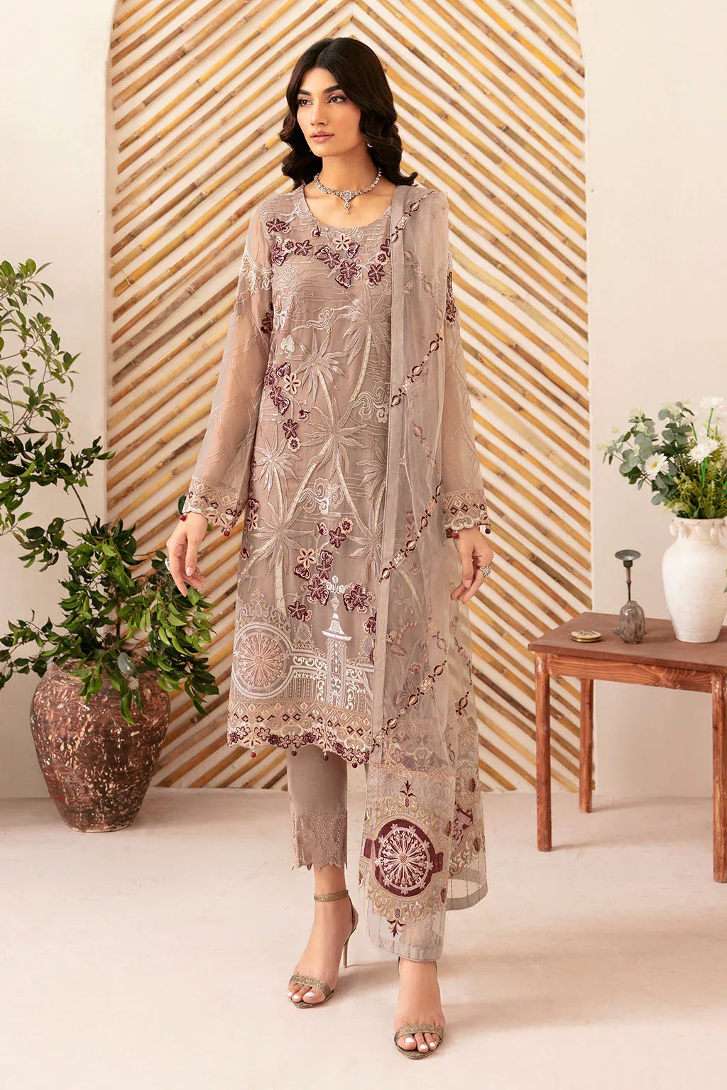 Ramsha | Rangoon Chiffon Collection 24 | D-1206 - Aqsa Fabrics