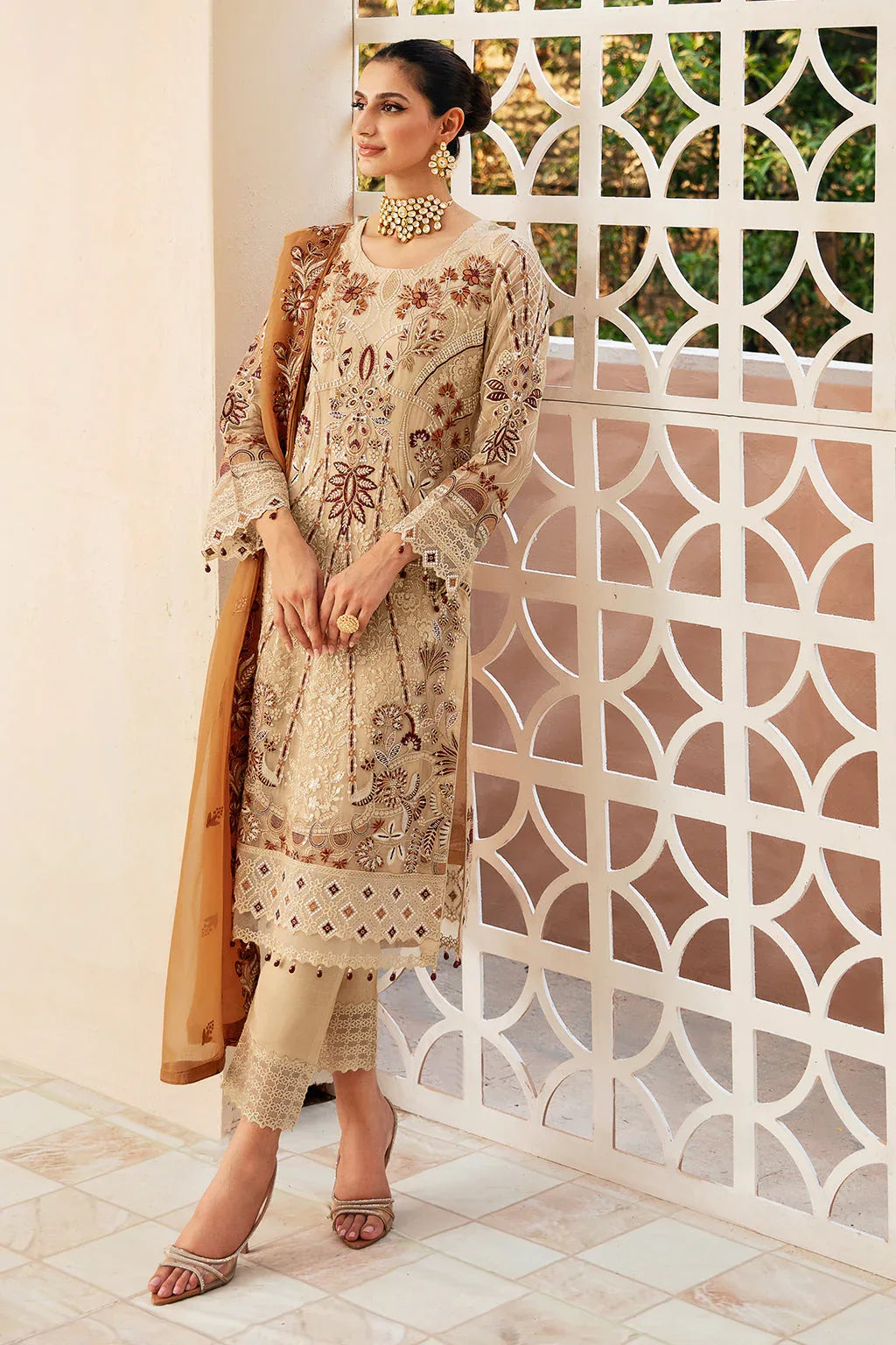 Ramsha | Chevron Chiffon Collection | A-912 - Aqsa Fabrics