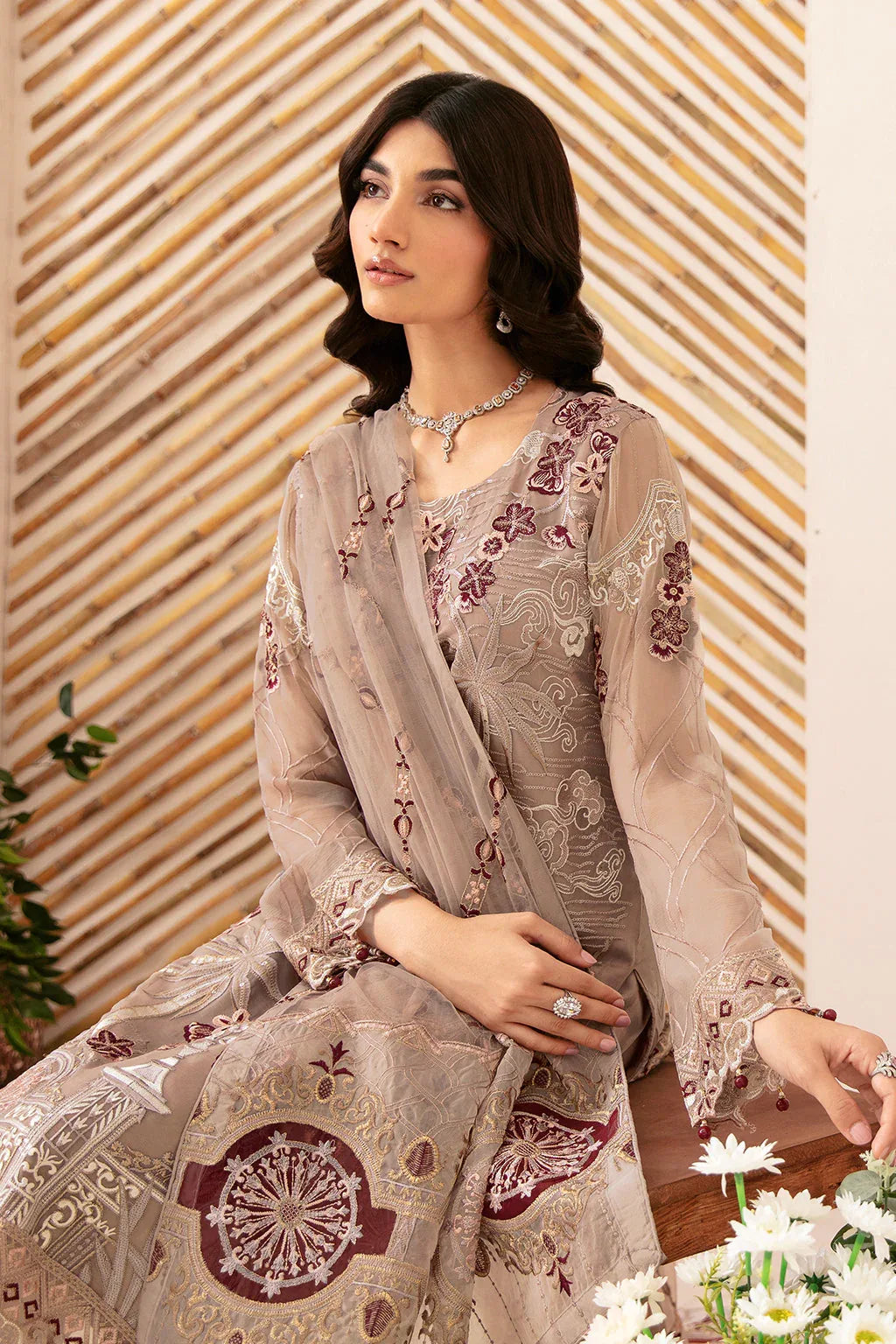 Ramsha | Rangoon Chiffon Collection 24 | D-1206 - Aqsa Fabrics