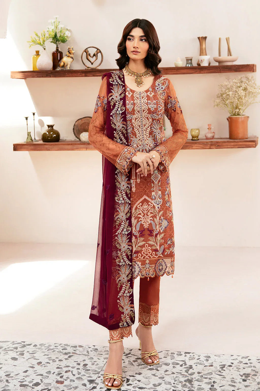 Ramsha | Rangoon Chiffon Collection 24 | D-1209 - Aqsa Fabrics
