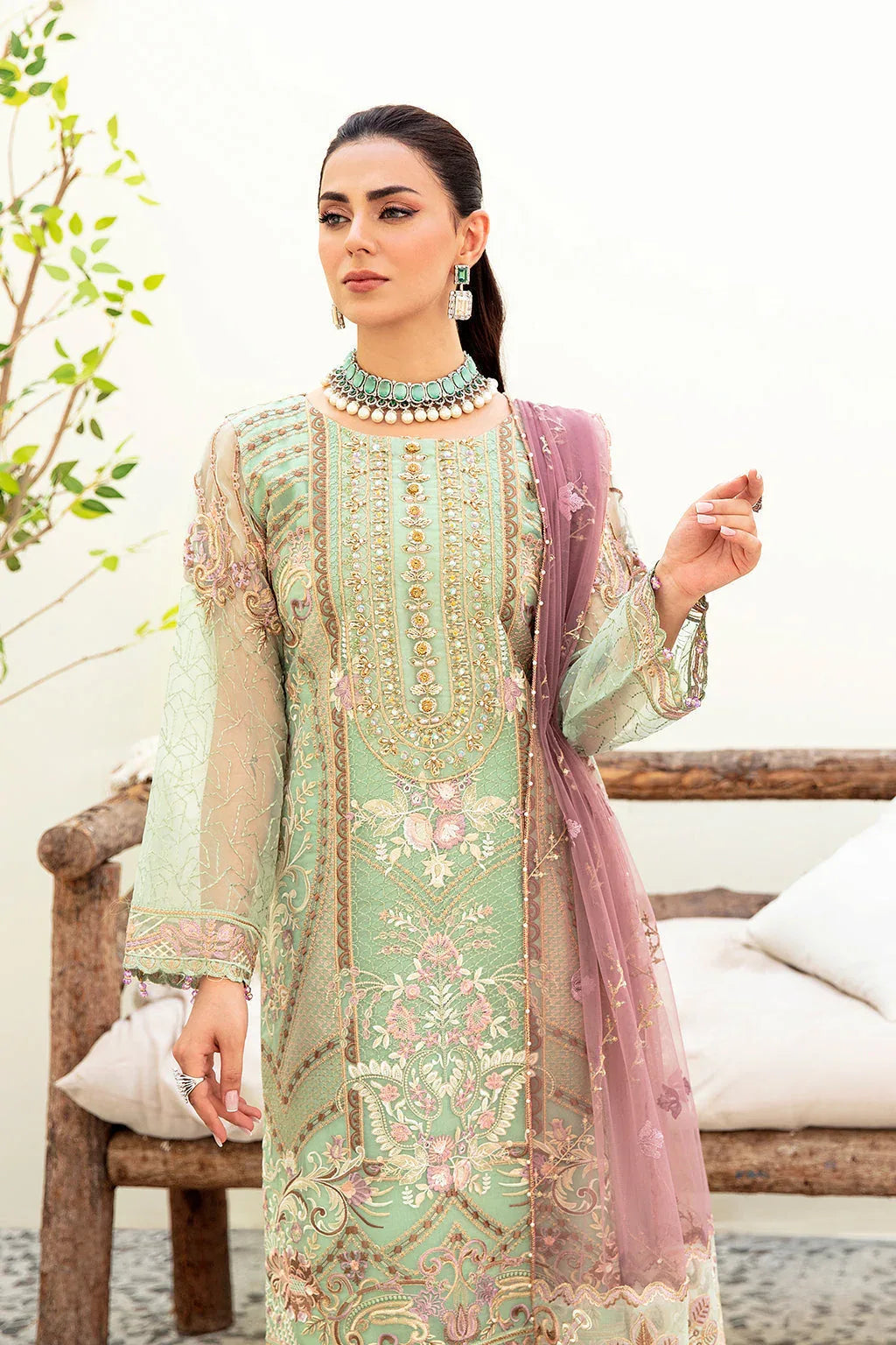 Ramsha | Minhal Organza Collection | M-905 - Aqsa Fabrics