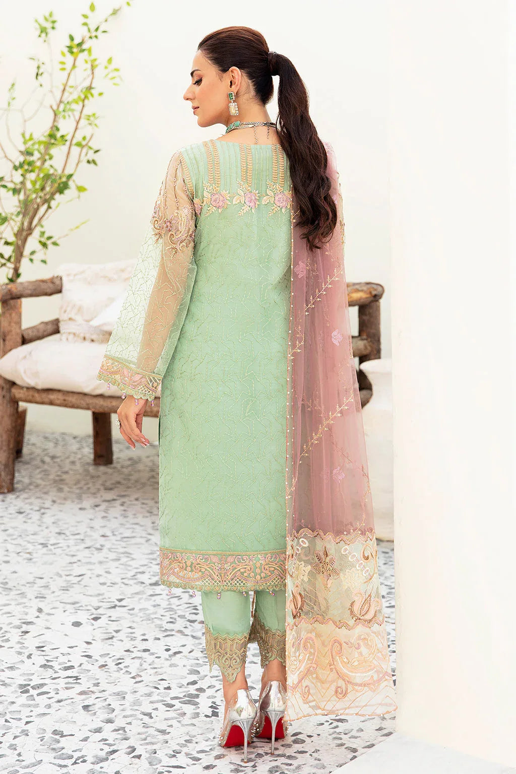 Ramsha | Minhal Organza Collection | M-905 - Aqsa Fabrics