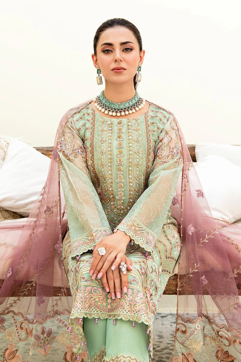 Ramsha | Minhal Organza Collection | M-905 - Aqsa Fabrics