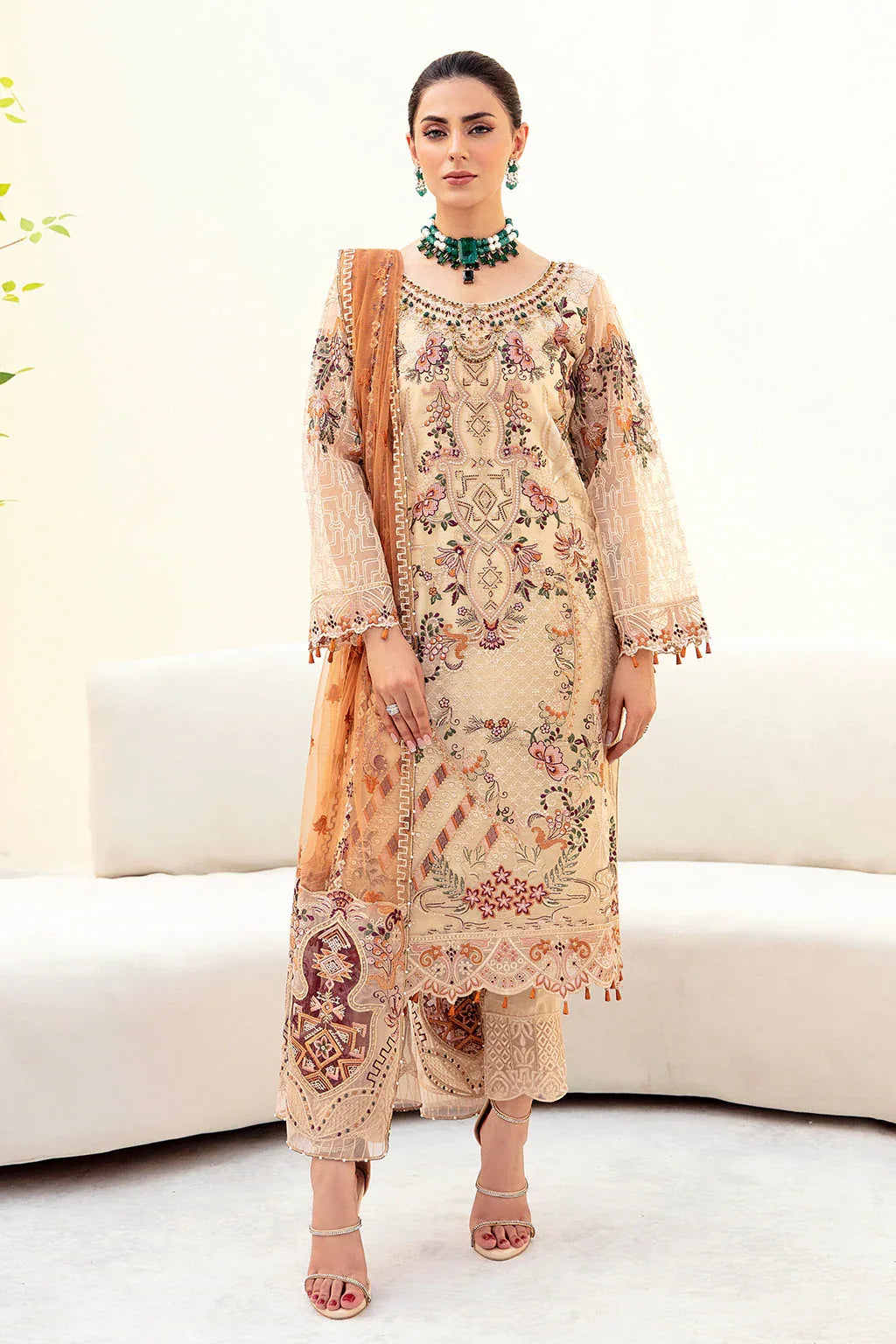 Ramsha | Minhal Organza Collection | M-901 - Aqsa Fabrics
