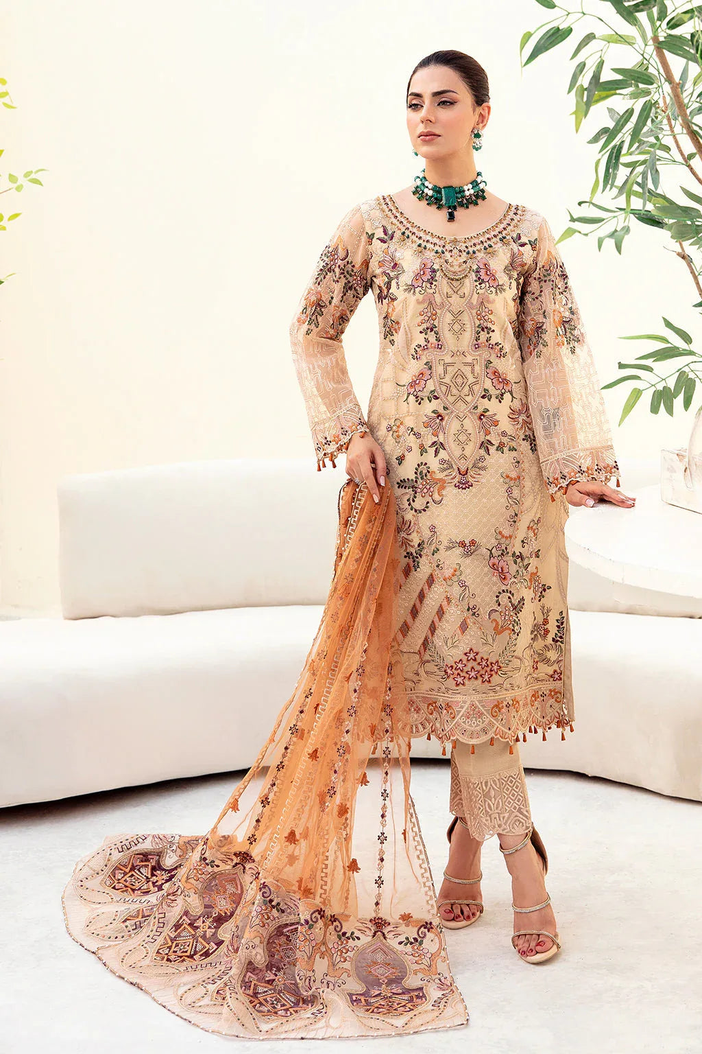 Ramsha | Minhal Organza Collection | M-901 - Aqsa Fabrics