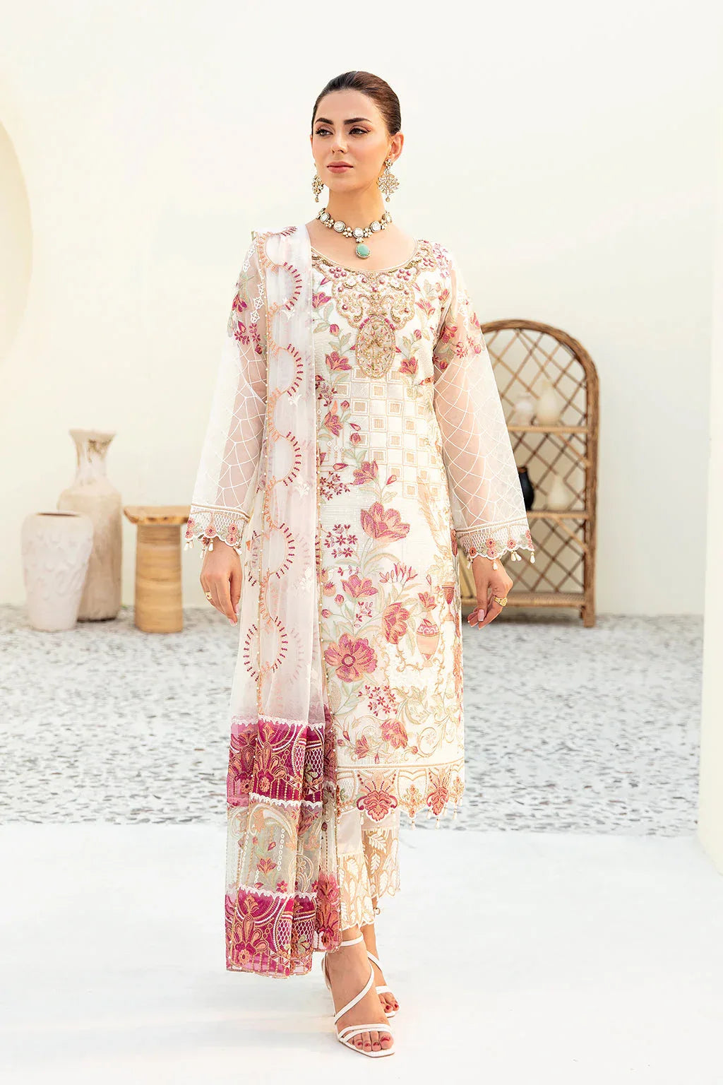 Ramsha | Minhal Organza Collection | M-907 - Aqsa Fabrics
