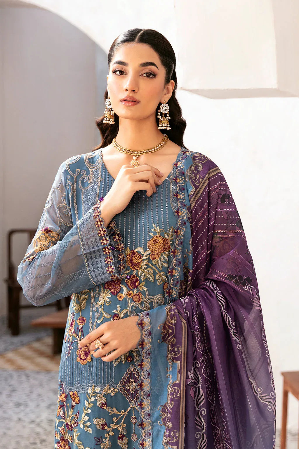 Ramsha | Rangoon Chiffon Collection 24 | D-1202 - Aqsa Fabrics