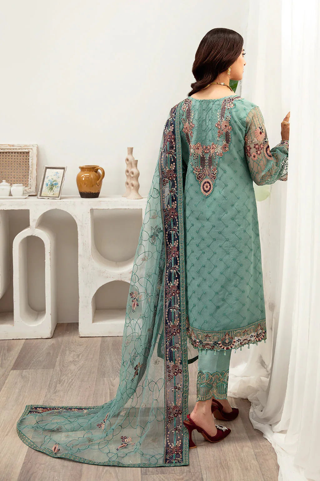 Ramsha | Minhal Organza Collection | M-1001 - Aqsa Fabrics
