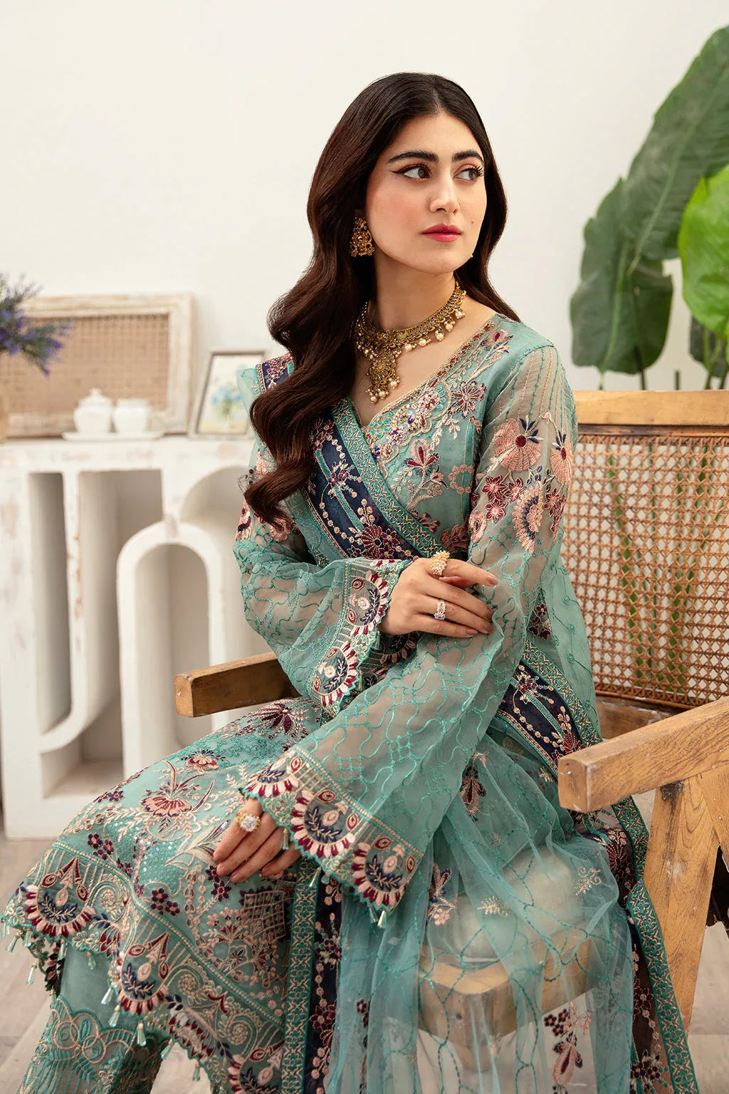 Ramsha | Minhal Organza Collection | M-1001 - Aqsa Fabrics