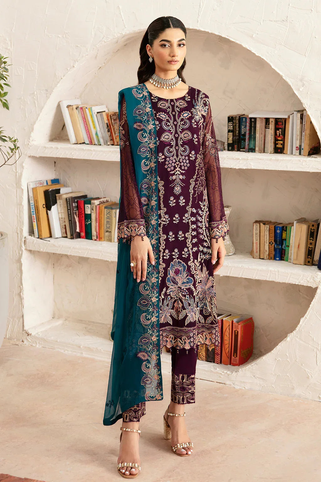 Ramsha | Rangoon Chiffon Collection 24 | D-1211 - Aqsa Fabrics