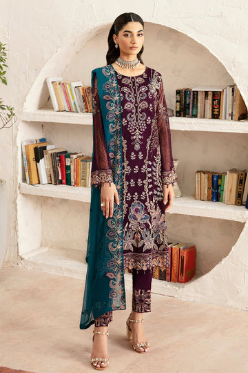 Ramsha | Rangoon Chiffon Collection 24 | D-1211 - Aqsa Fabrics