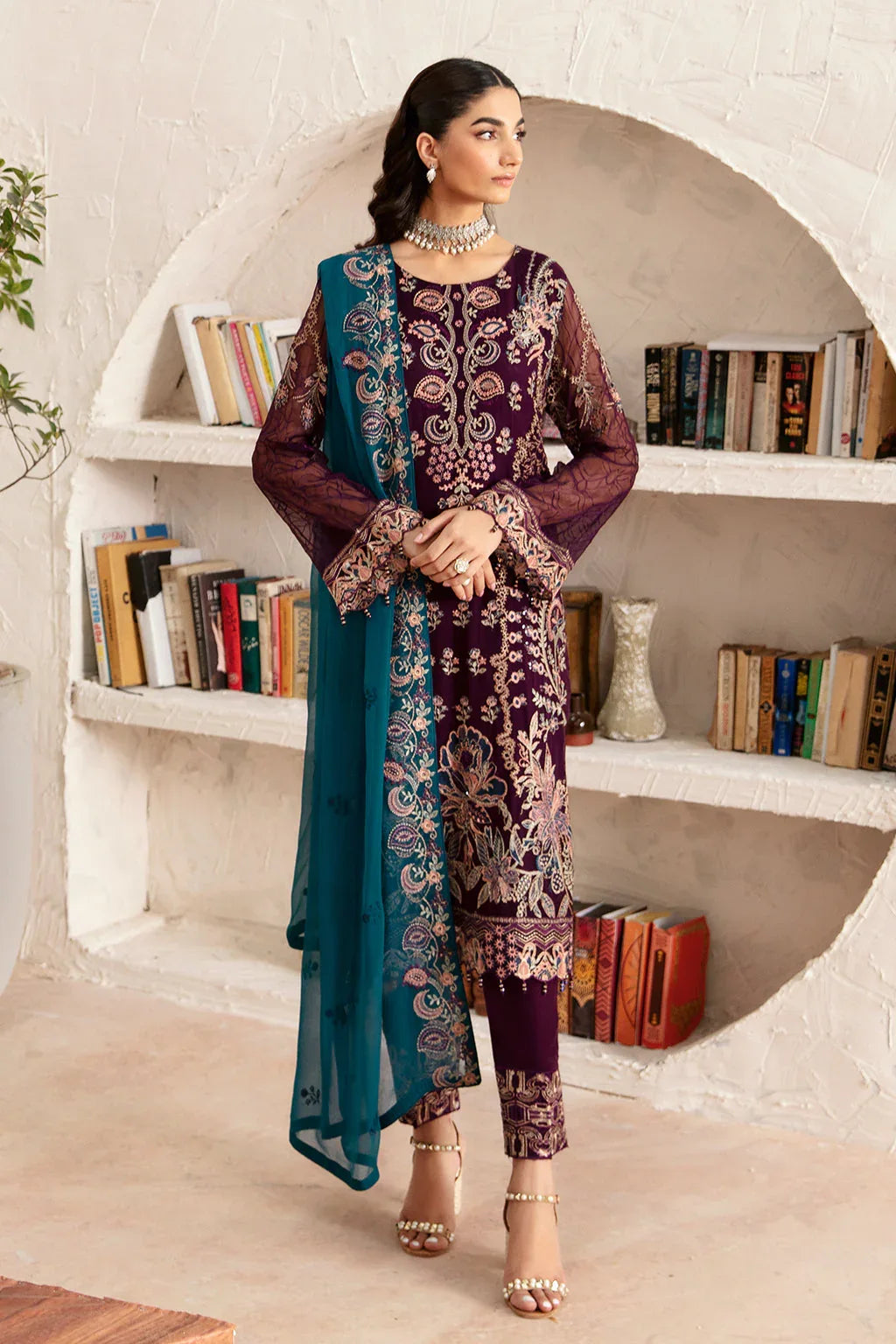 Ramsha | Rangoon Chiffon Collection 24 | D-1211 - Aqsa Fabrics