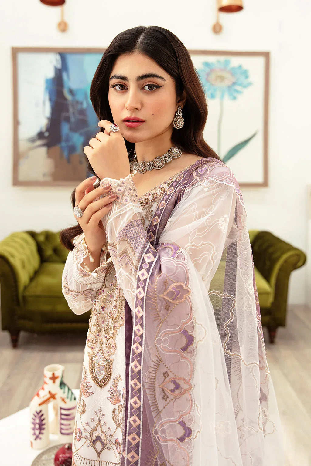Ramsha | Minhal Organza Collection | M-1002 - Aqsa Fabrics