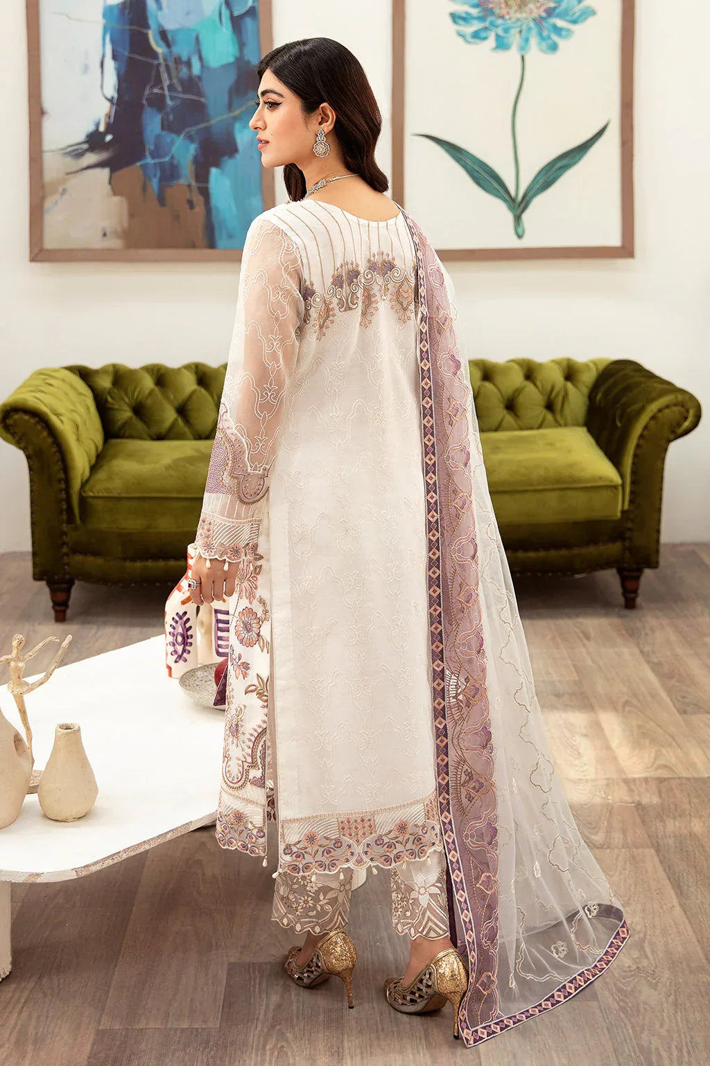 Ramsha | Minhal Organza Collection | M-1002 - Aqsa Fabrics