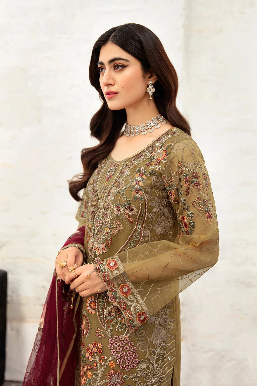 Ramsha | Minhal Organza Collection | M-1010 - Aqsa Fabrics