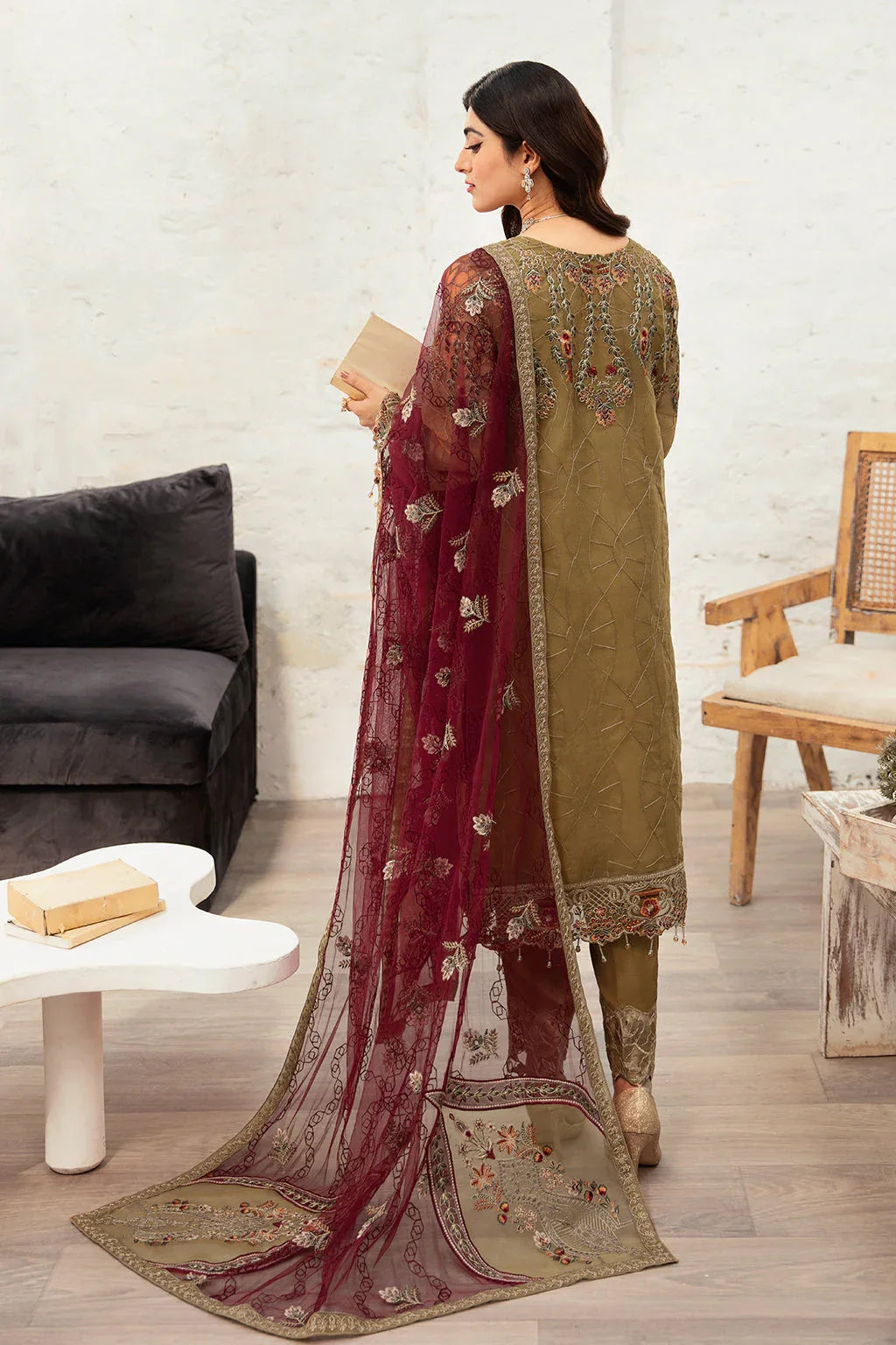 Ramsha | Minhal Organza Collection | M-1010 - Aqsa Fabrics