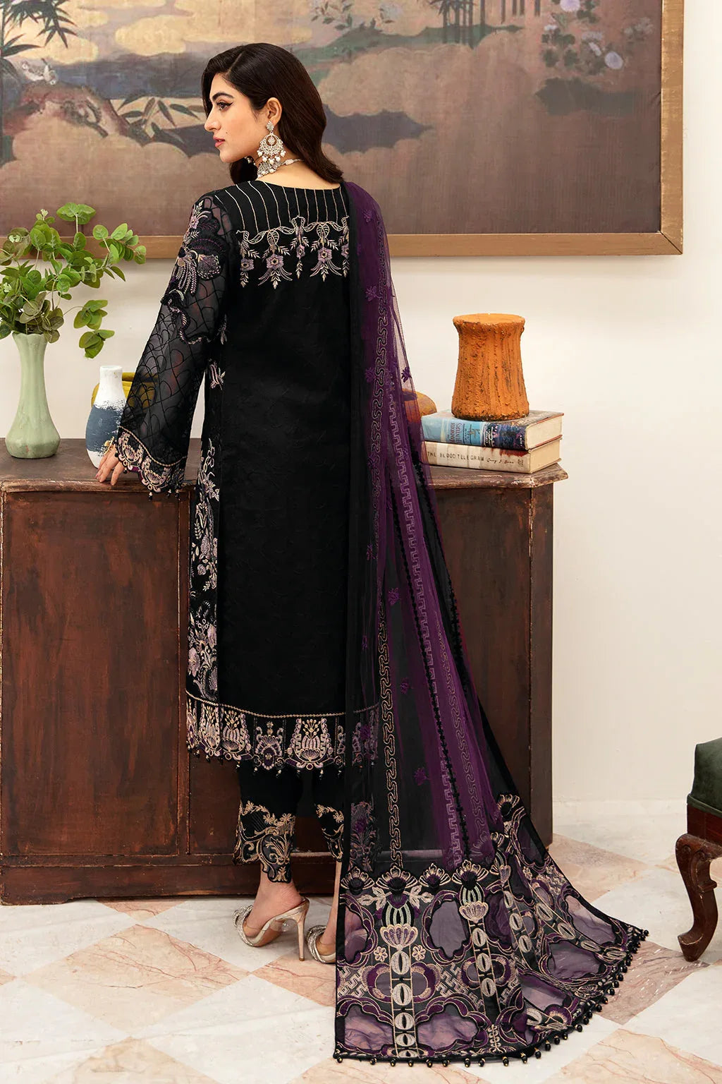 Ramsha | Minhal Organza Collection | M-1006 - Aqsa Fabrics