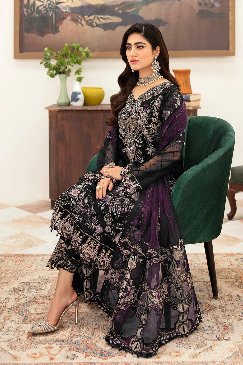 Ramsha | Minhal Organza Collection | M-1006 - Aqsa Fabrics