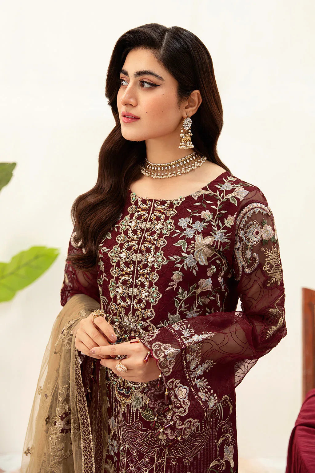 Ramsha | Minhal Organza Collection | M-1003 - Aqsa Fabrics
