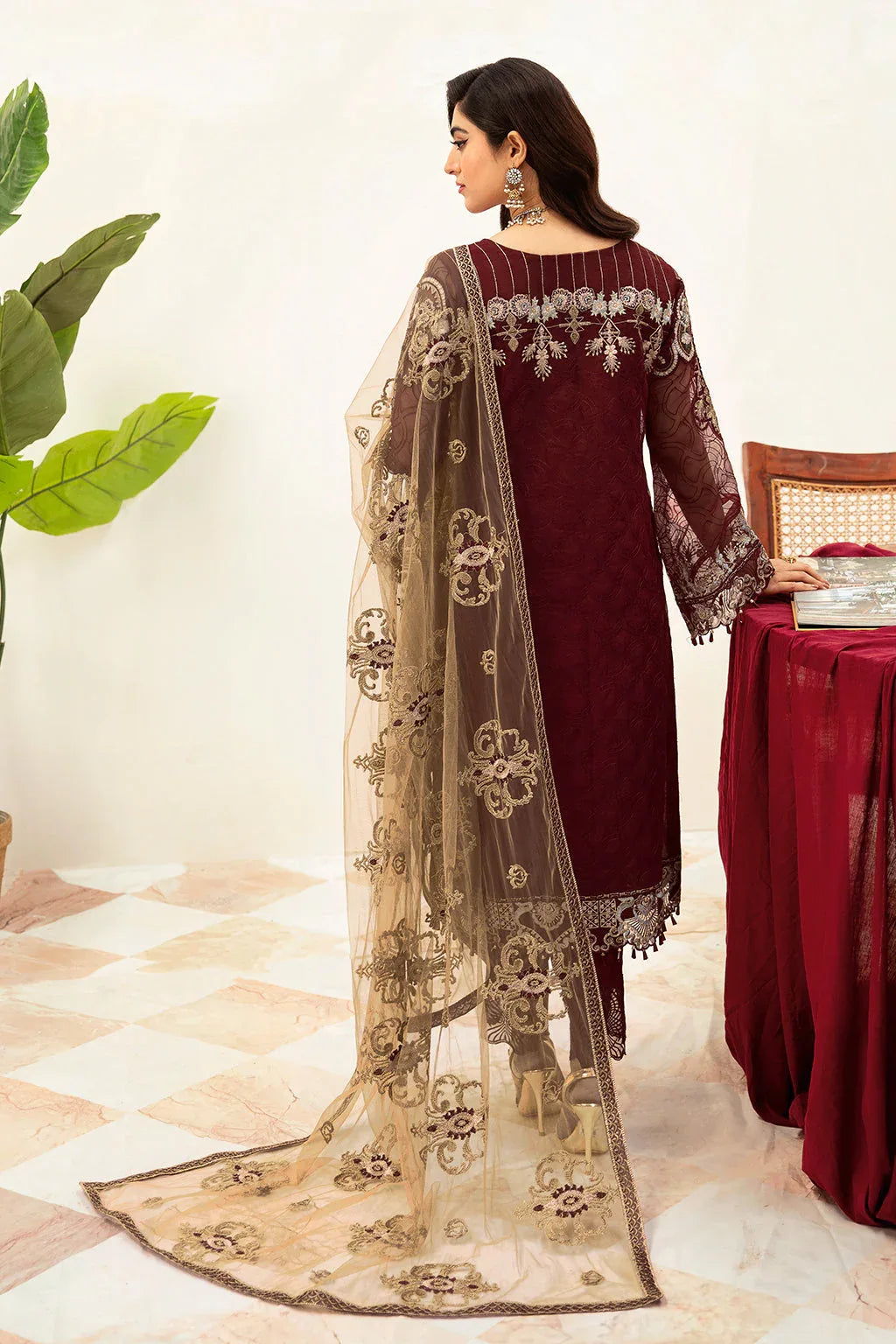 Ramsha | Minhal Organza Collection | M-1003 - Aqsa Fabrics