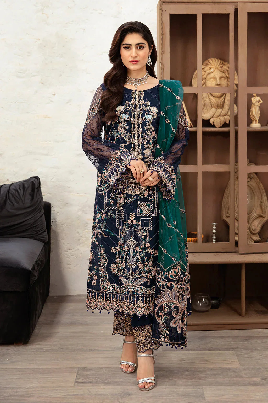 Ramsha | Minhal Organza Collection | M-1009 - Aqsa Fabrics
