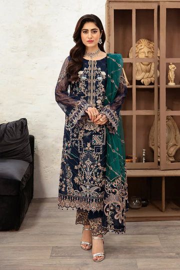 Ramsha | Minhal Organza Collection | M-1009 - Aqsa Fabrics