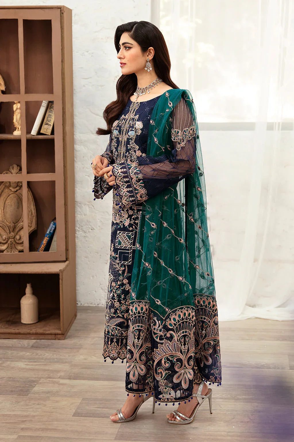 Ramsha | Minhal Organza Collection | M-1009 - Aqsa Fabrics