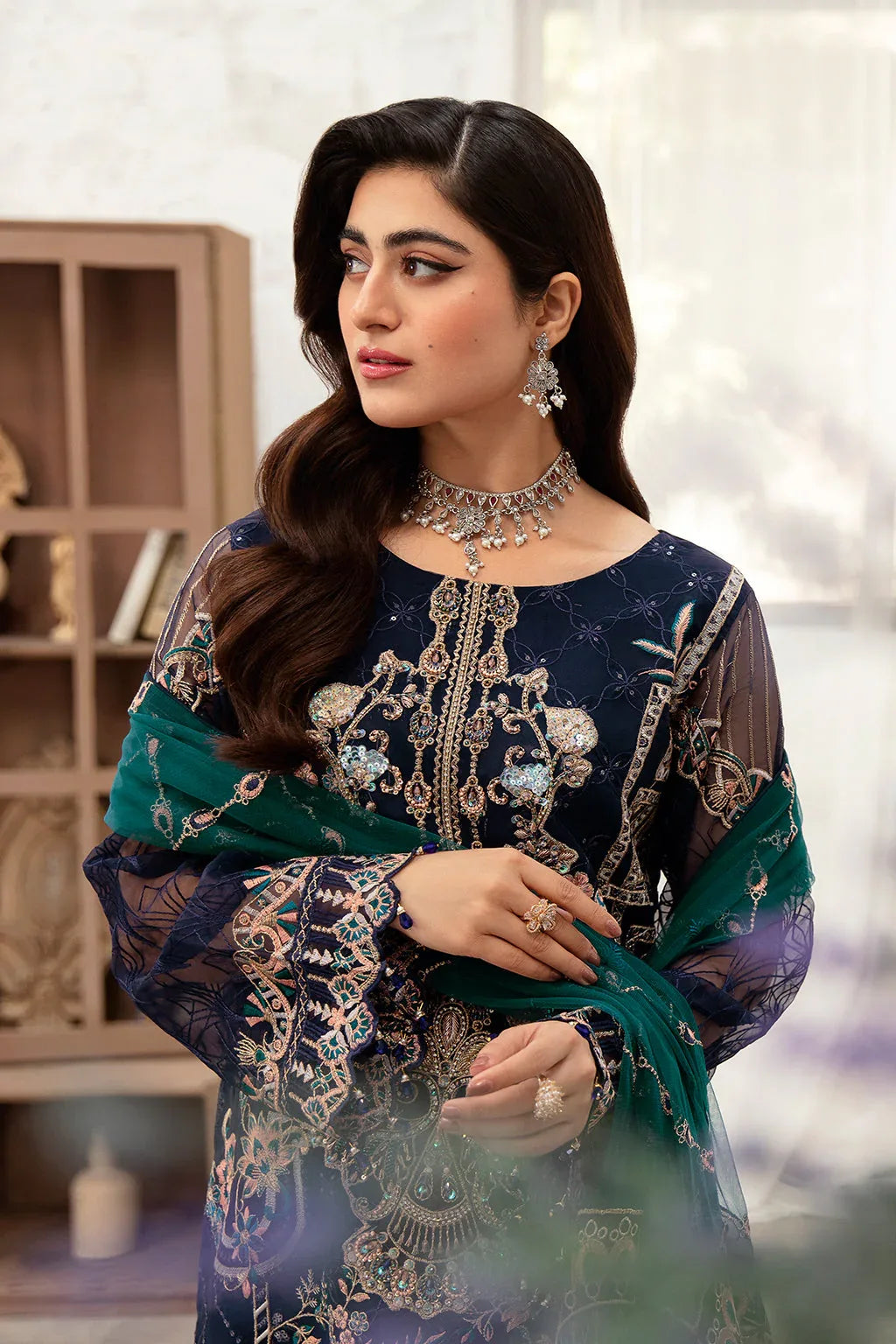 Ramsha | Minhal Organza Collection | M-1009 - Aqsa Fabrics