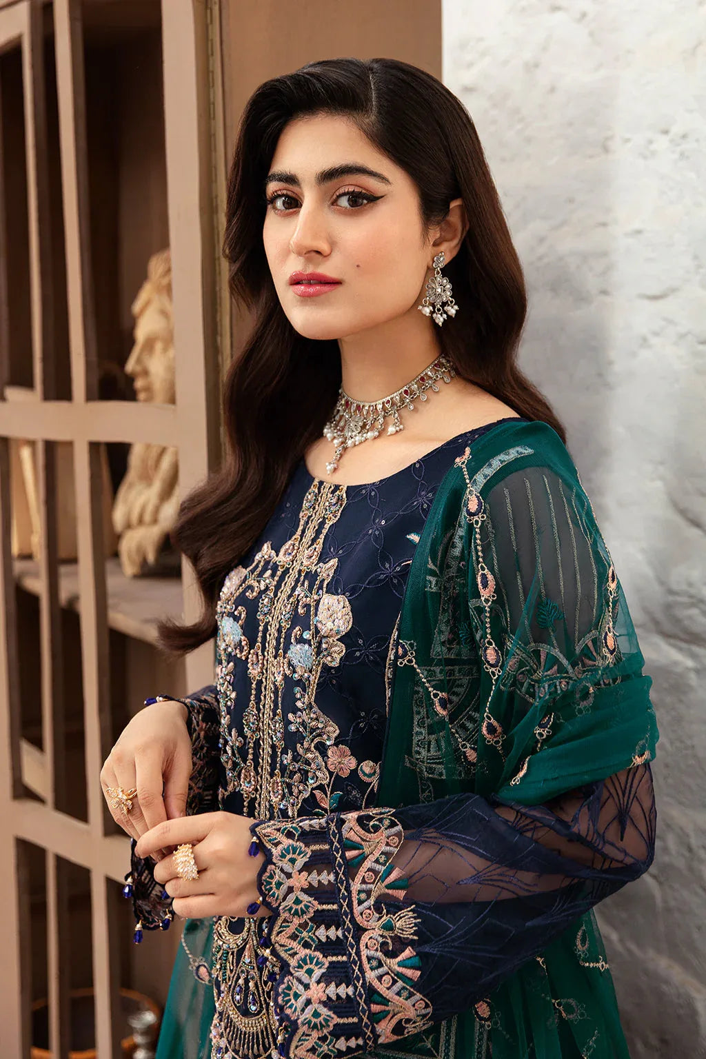 Ramsha | Minhal Organza Collection | M-1009 - Aqsa Fabrics