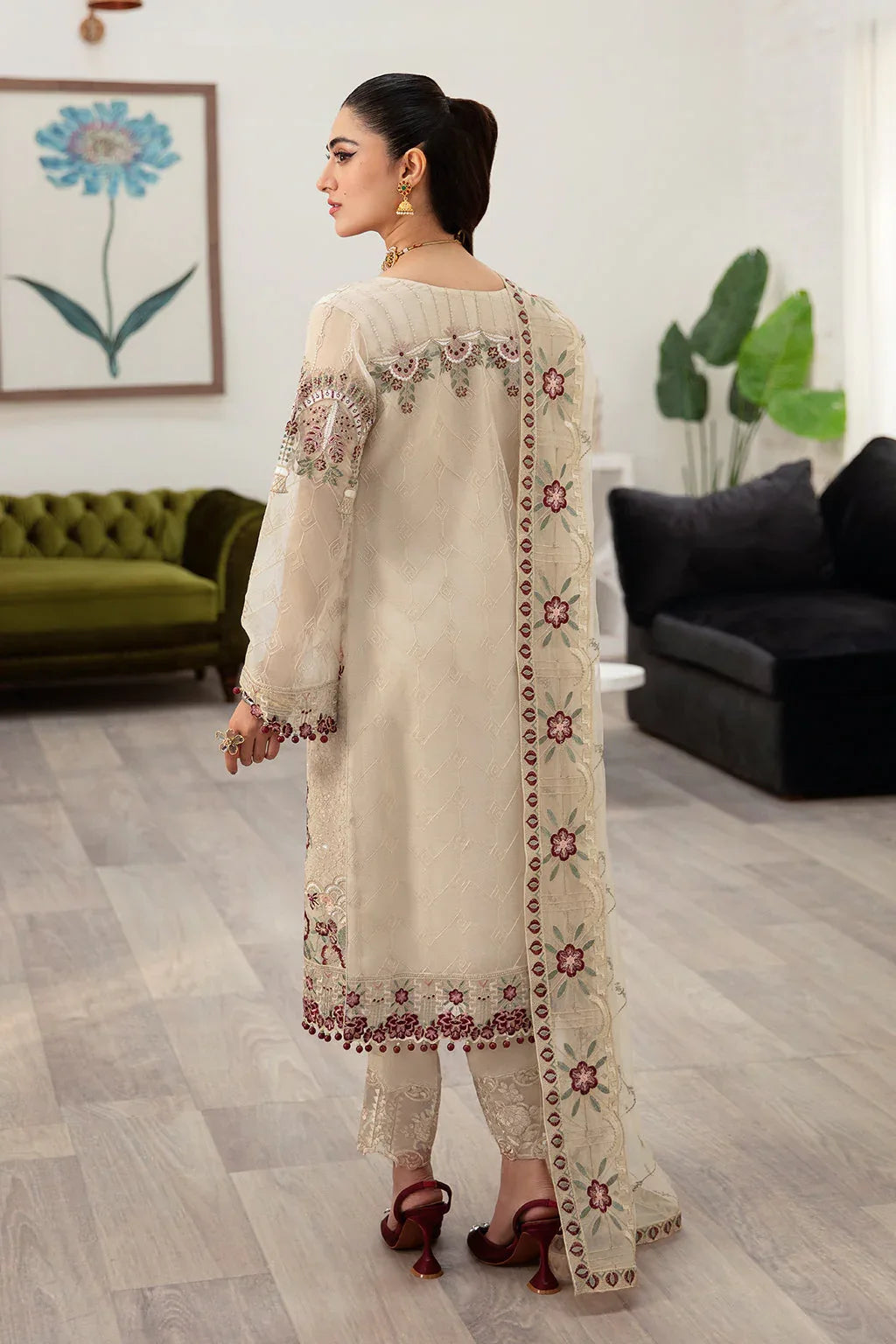 Ramsha | Minhal Organza Collection | M-1004 - Aqsa Fabrics