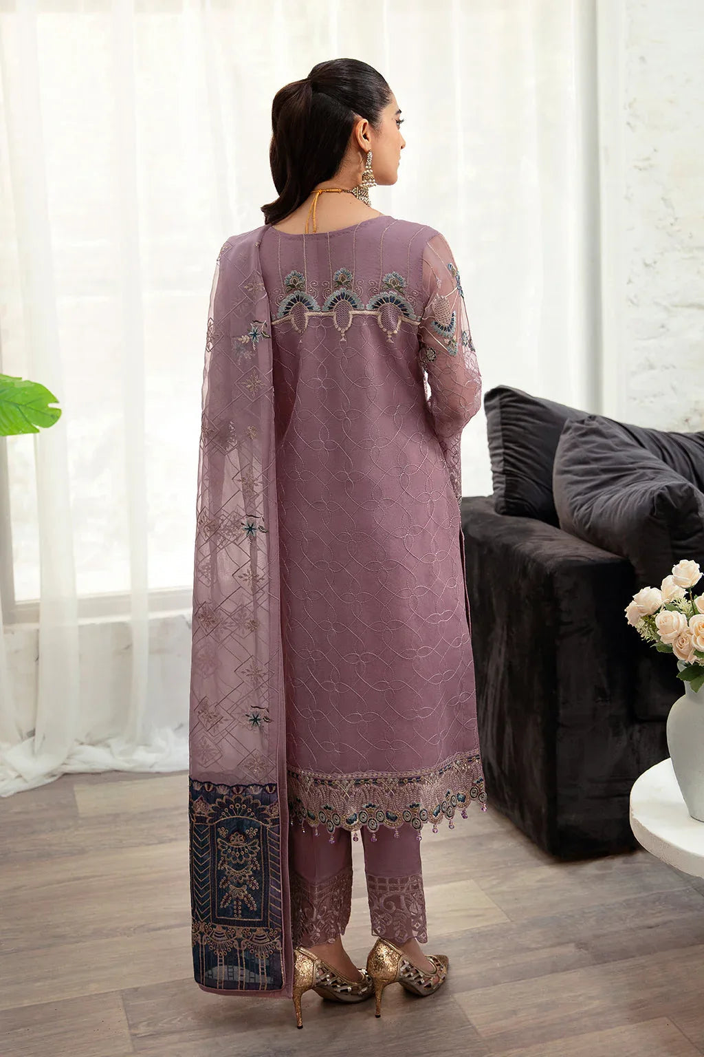 Ramsha | Minhal Organza Collection | M-1005 - Aqsa Fabrics