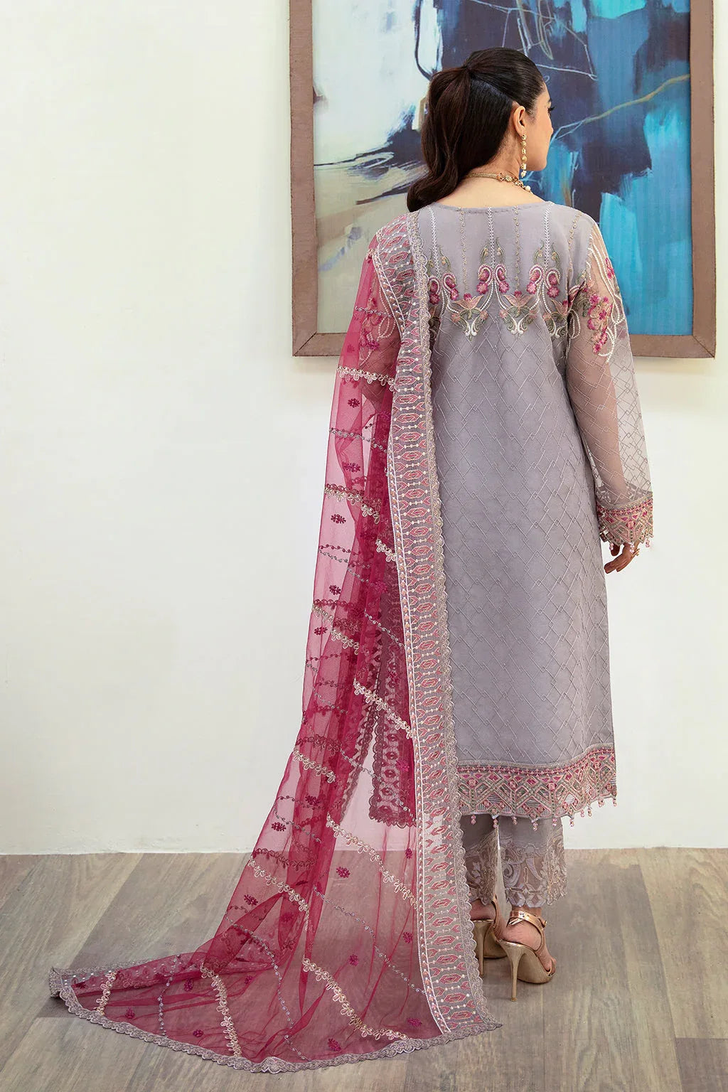 Ramsha | Minhal Organza Collection | M-1008 - Aqsa Fabrics
