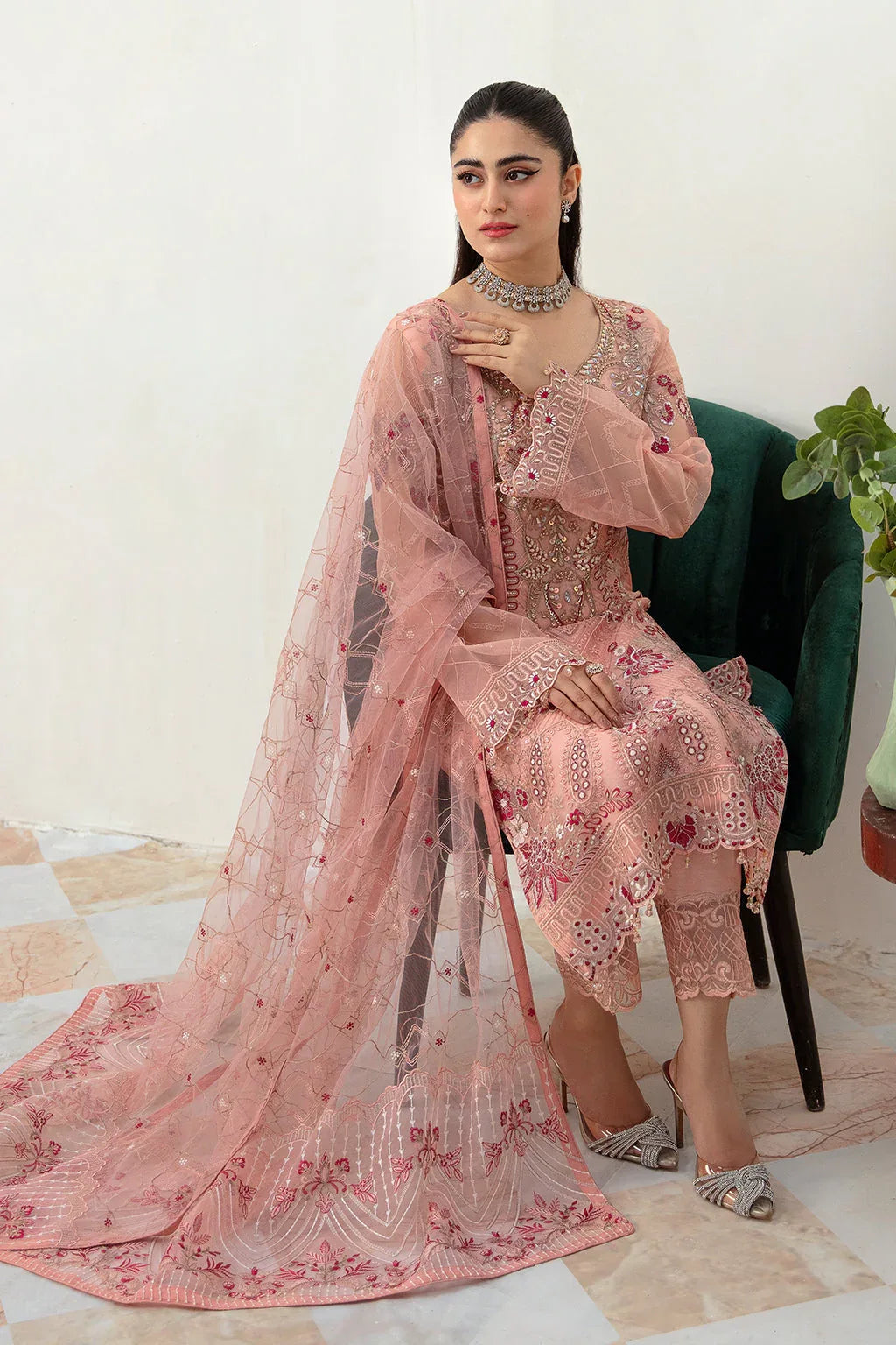 Ramsha | Minhal Organza Collection | M-1007 - Aqsa Fabrics