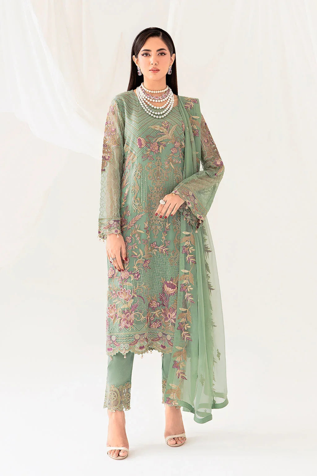 Ramsha | Rangoon Chiffon Collection 24 | D-1003 - Aqsa Fabrics