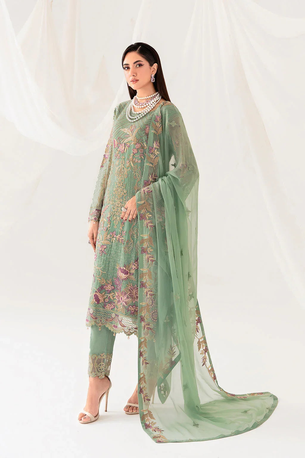 Ramsha | Rangoon Chiffon Collection 24 | D-1003 - Aqsa Fabrics