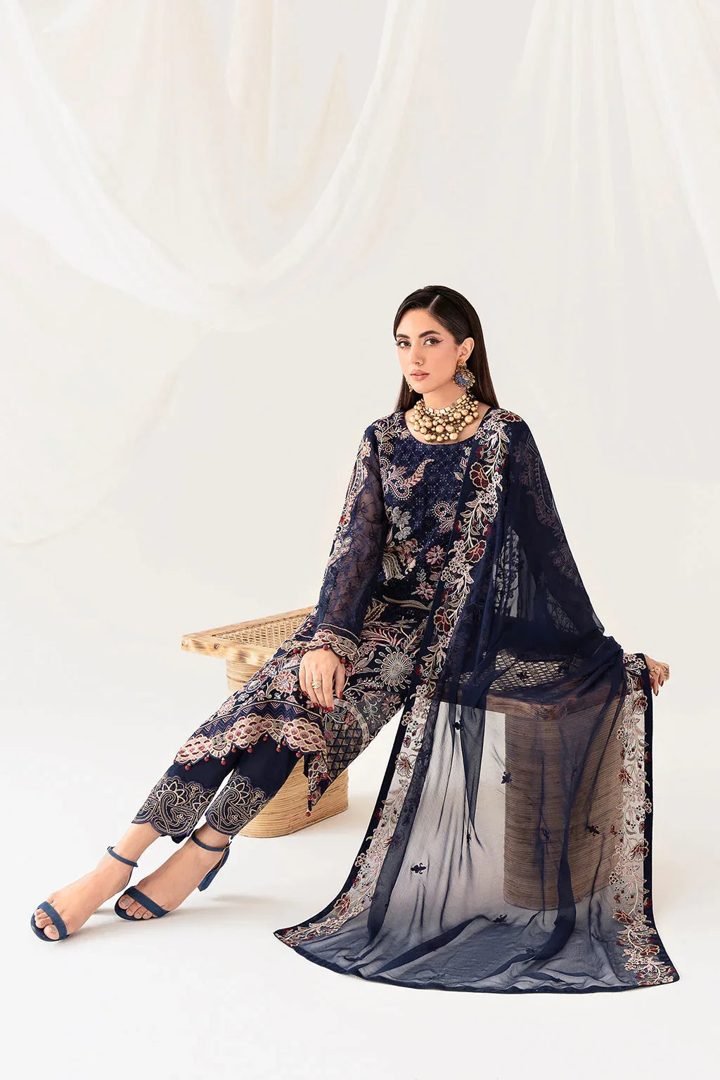 Ramsha | Rangoon Chiffon Collection 24 | D-1011 - Aqsa Fabrics