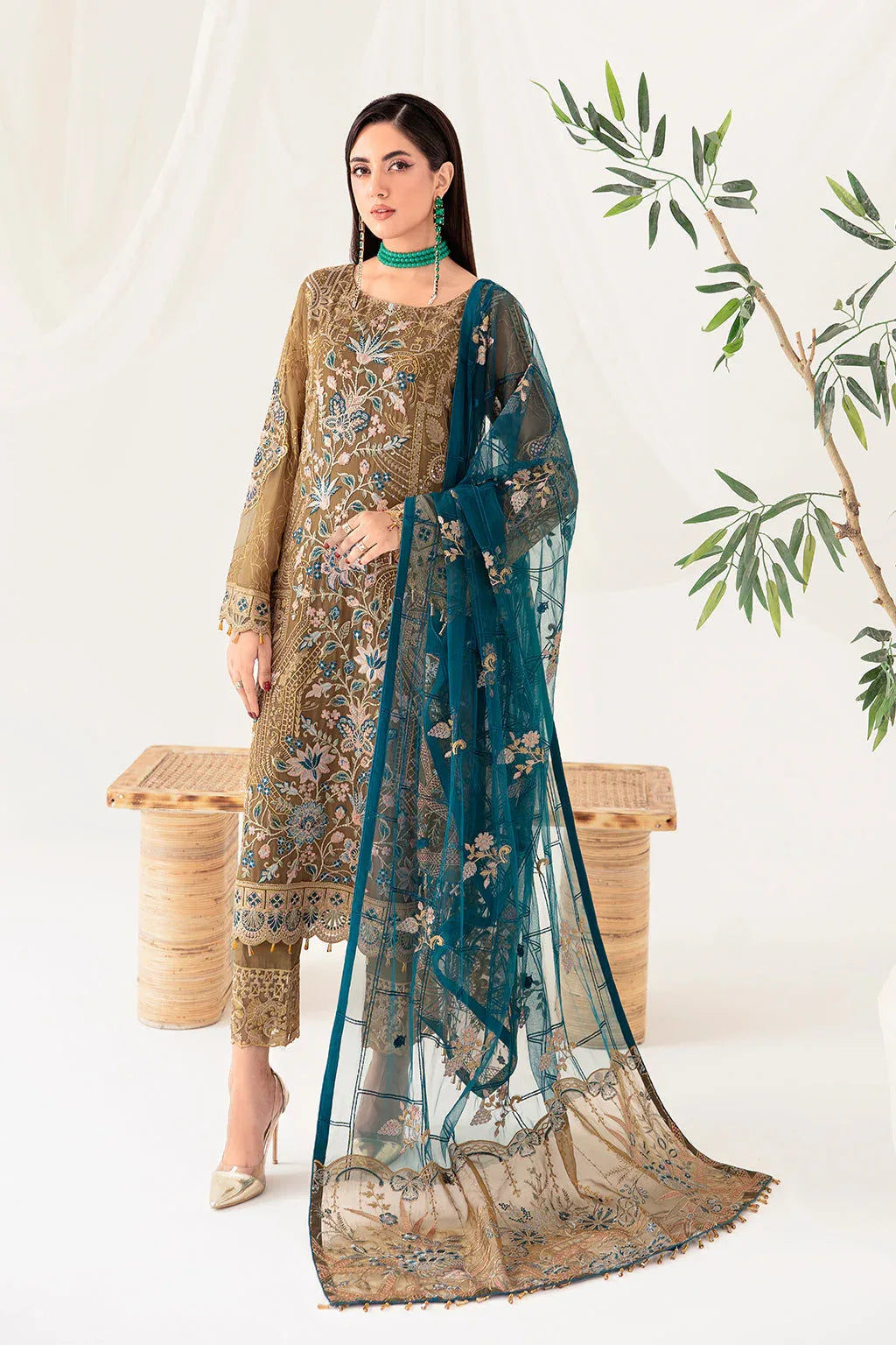 Ramsha | Rangoon Chiffon Collection 24 | D-1012 - Aqsa Fabrics