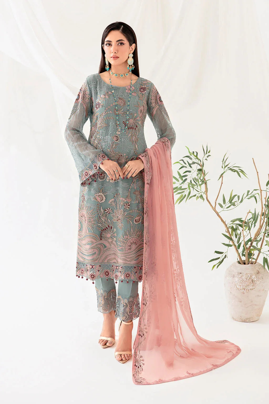Ramsha | Rangoon Chiffon Collection 24 | D-1010 - Aqsa Fabrics
