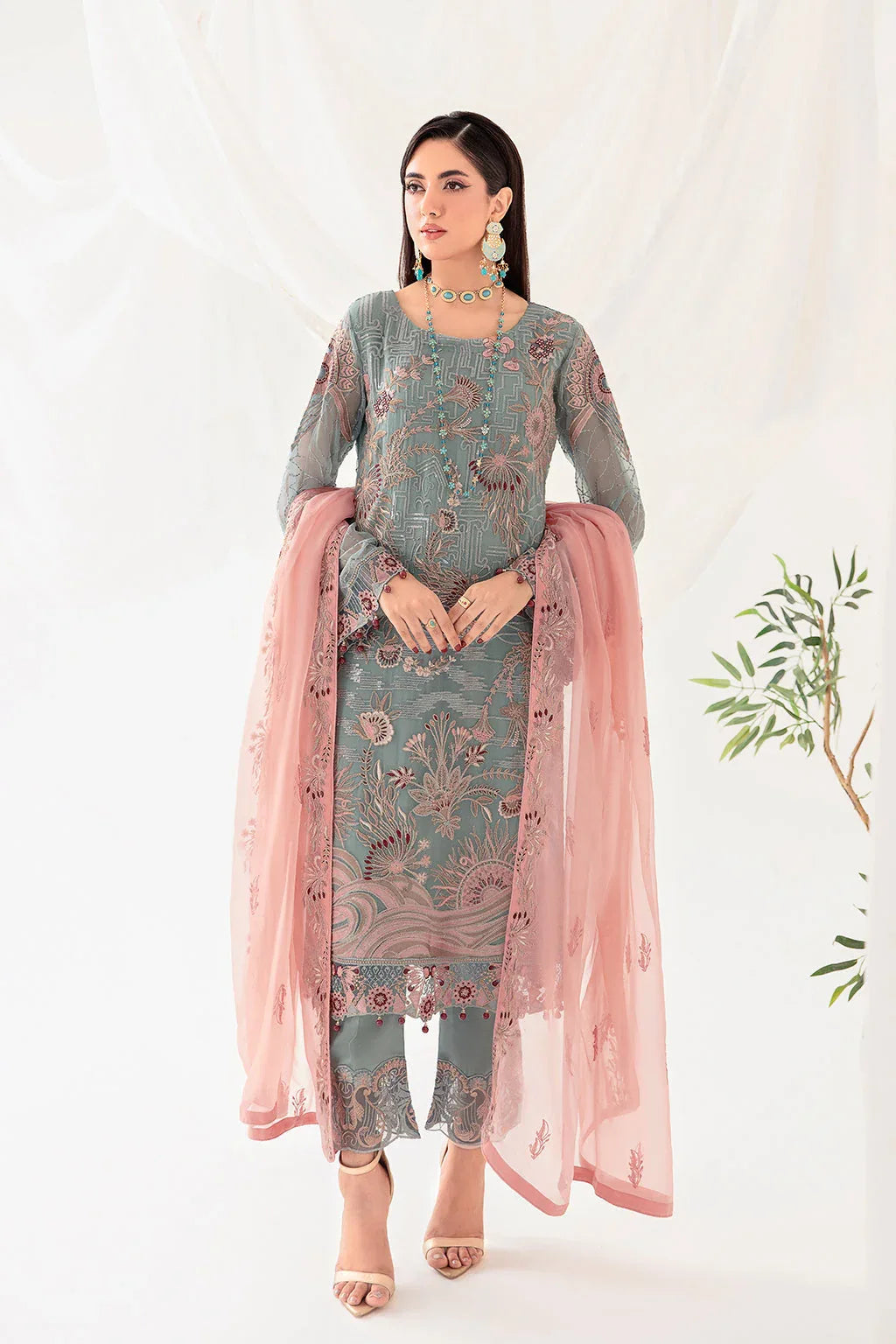 Ramsha | Rangoon Chiffon Collection 24 | D-1010 - Aqsa Fabrics