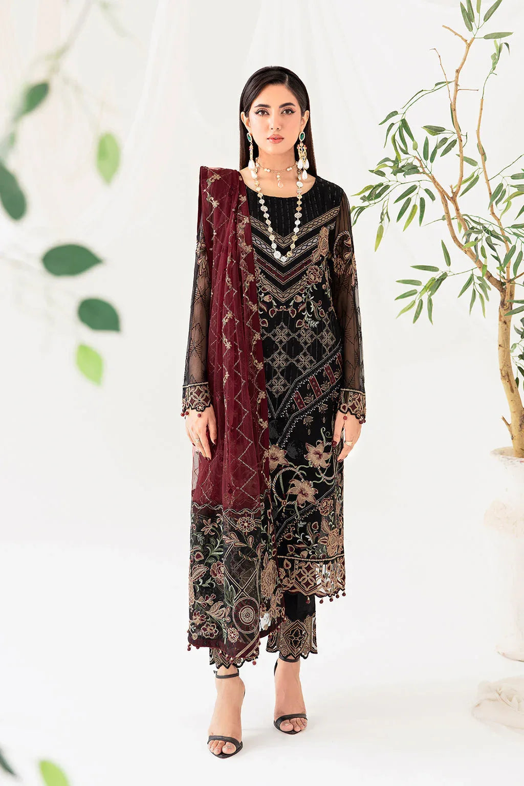 Ramsha | Rangoon Chiffon Collection 24 | D-1008 - Aqsa Fabrics