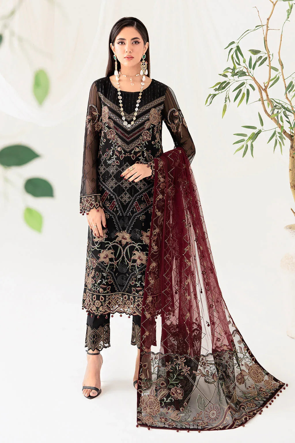 Ramsha | Rangoon Chiffon Collection 24 | D-1008 - Aqsa Fabrics
