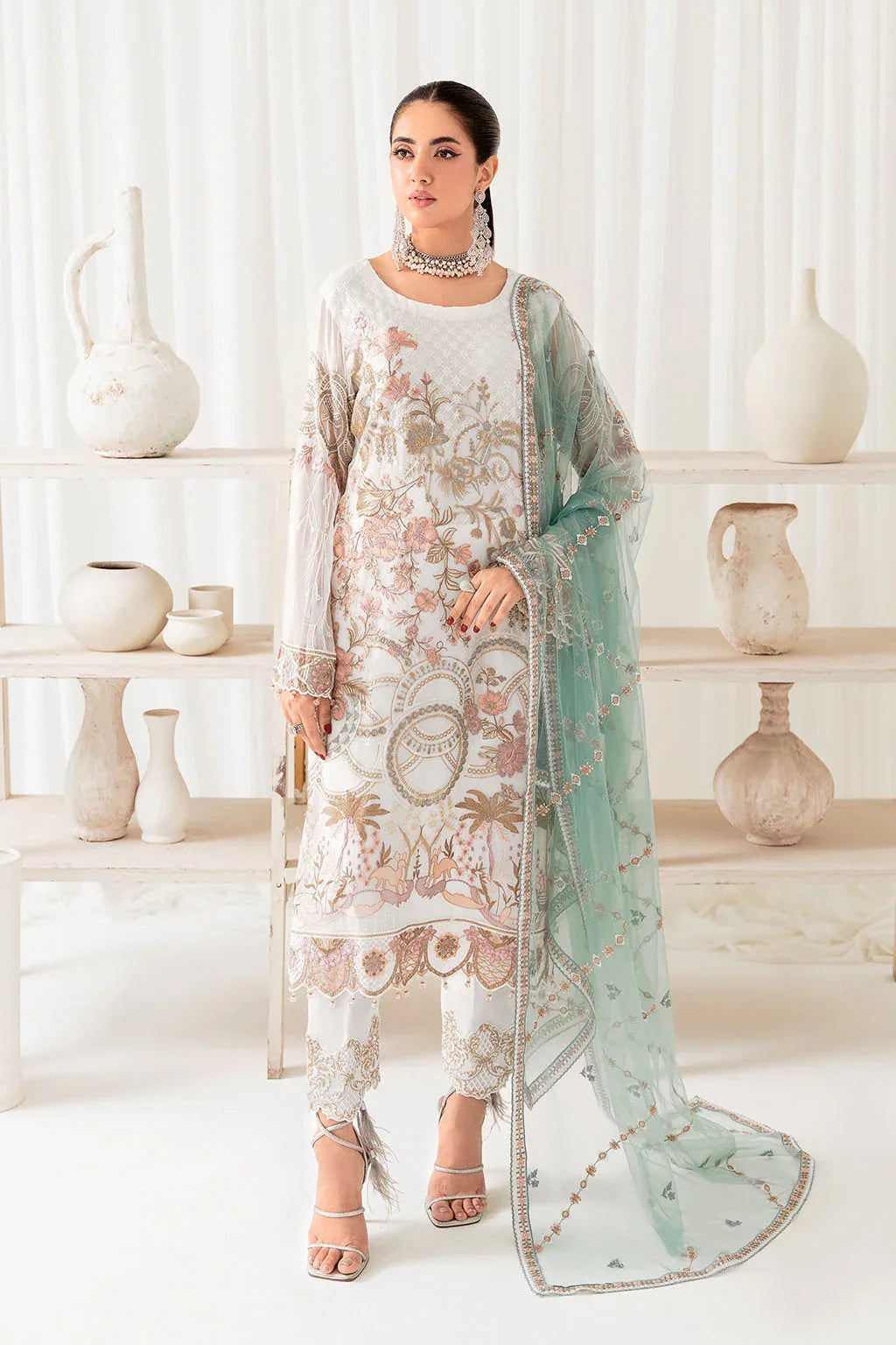 Ramsha | Rangoon Chiffon Collection 24 | D-1005 - Aqsa Fabrics