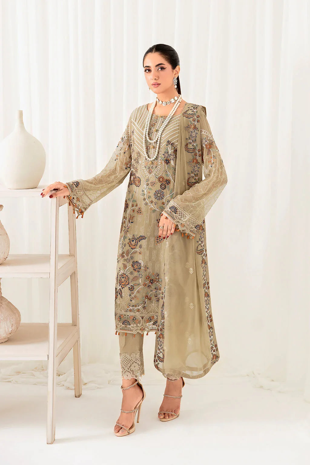 Ramsha | Rangoon Chiffon Collection 24 | D-1001 - Aqsa Fabrics