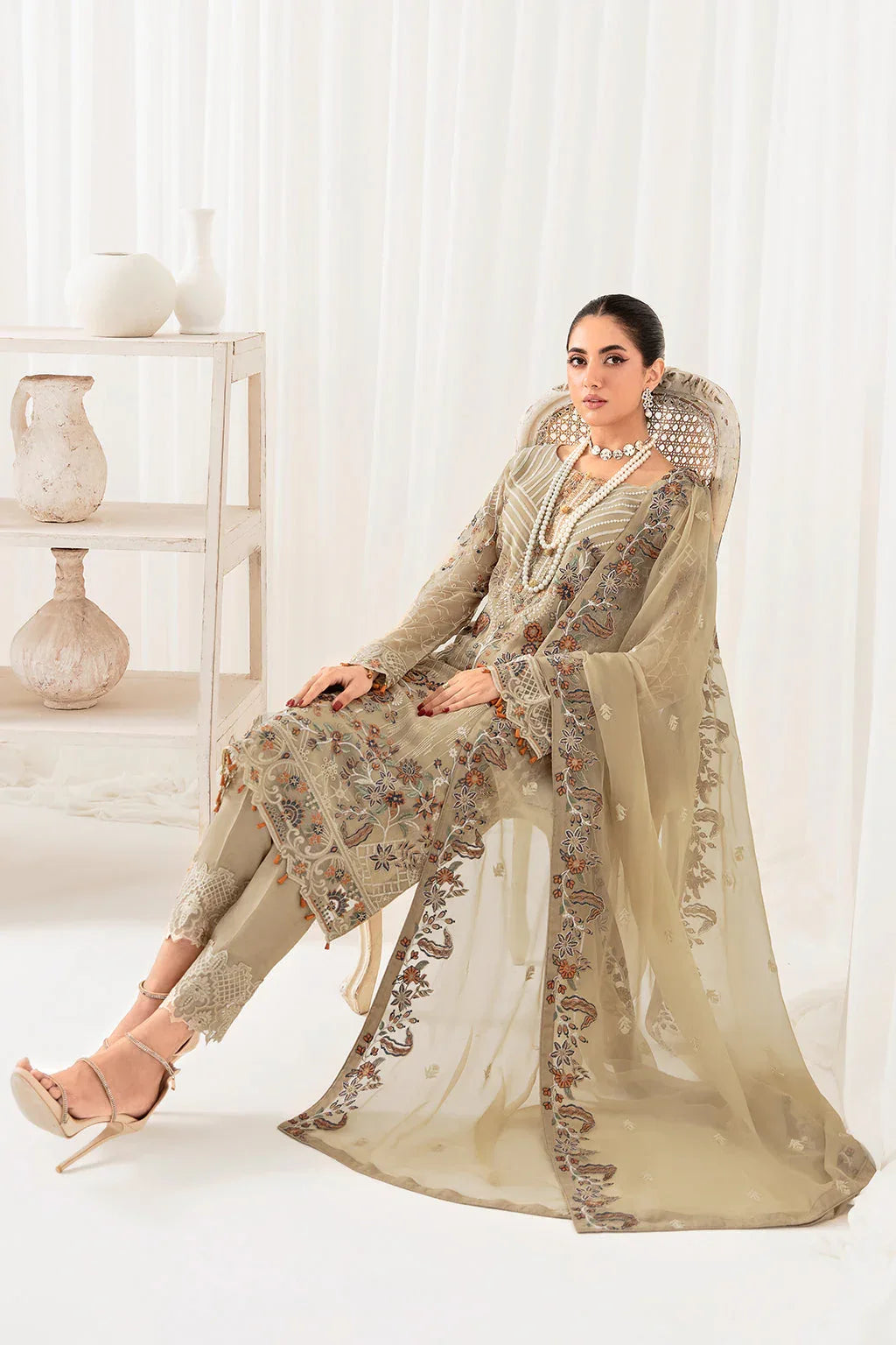 Ramsha | Rangoon Chiffon Collection 24 | D-1001 - Aqsa Fabrics