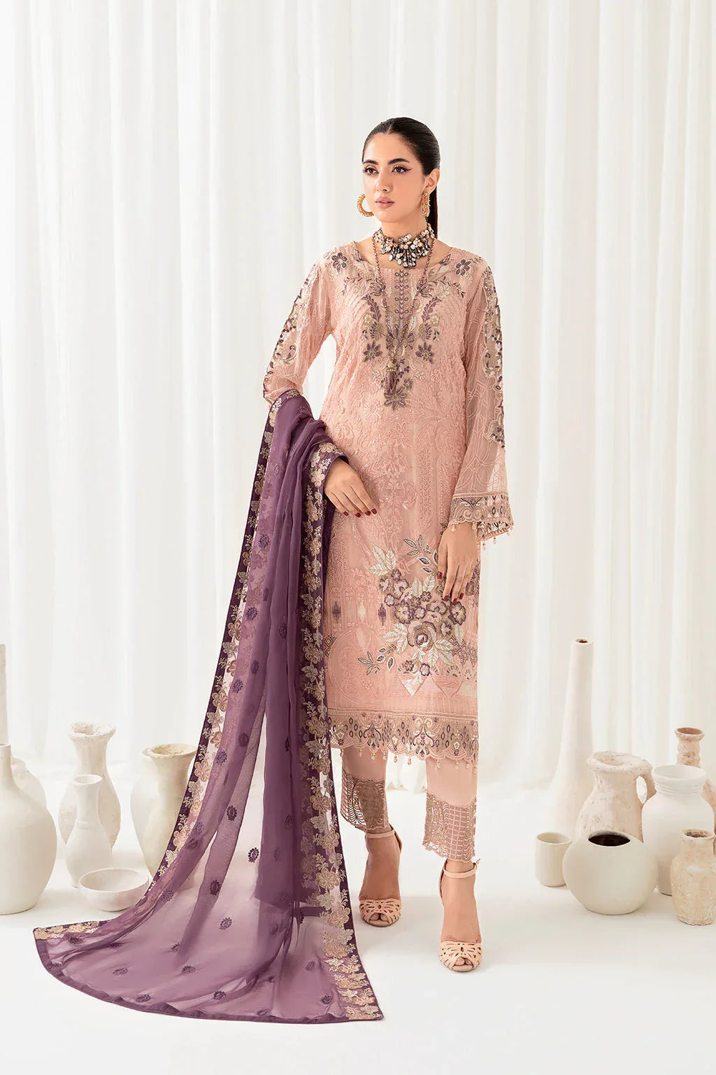 Ramsha | Rangoon Chiffon Collection 24 | D-1007 - Aqsa Fabrics